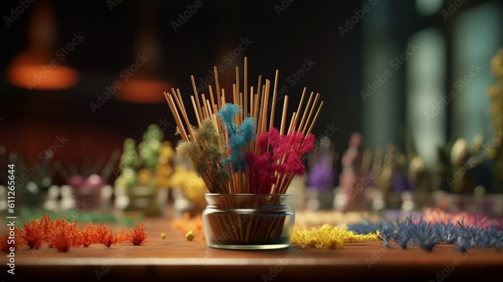 Incense sticks. Aromatherapy. Generative Ai