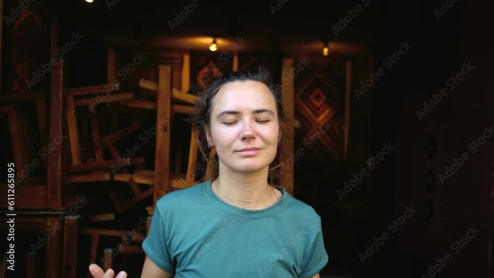 portrait of happy yoga woman portrait of happy yoga woman