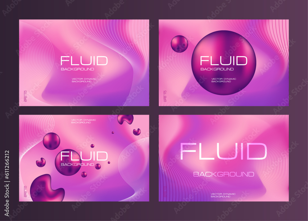 Fluid Gradient Background set, Dynamic Purple Gradient wallpaper, Perfect for website, app, and graphic projects such as posters, flyers, brochures, business cards, and social media graphics.