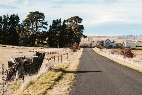 Small country road in the Midlands, Tasmania, Australia