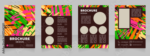 Modern literature library blank brochure design. Template set with copy space for text. Premade corporate reports collection. Editable 4 paper pages. Source Sans, Myriad Pro, Arial fonts used