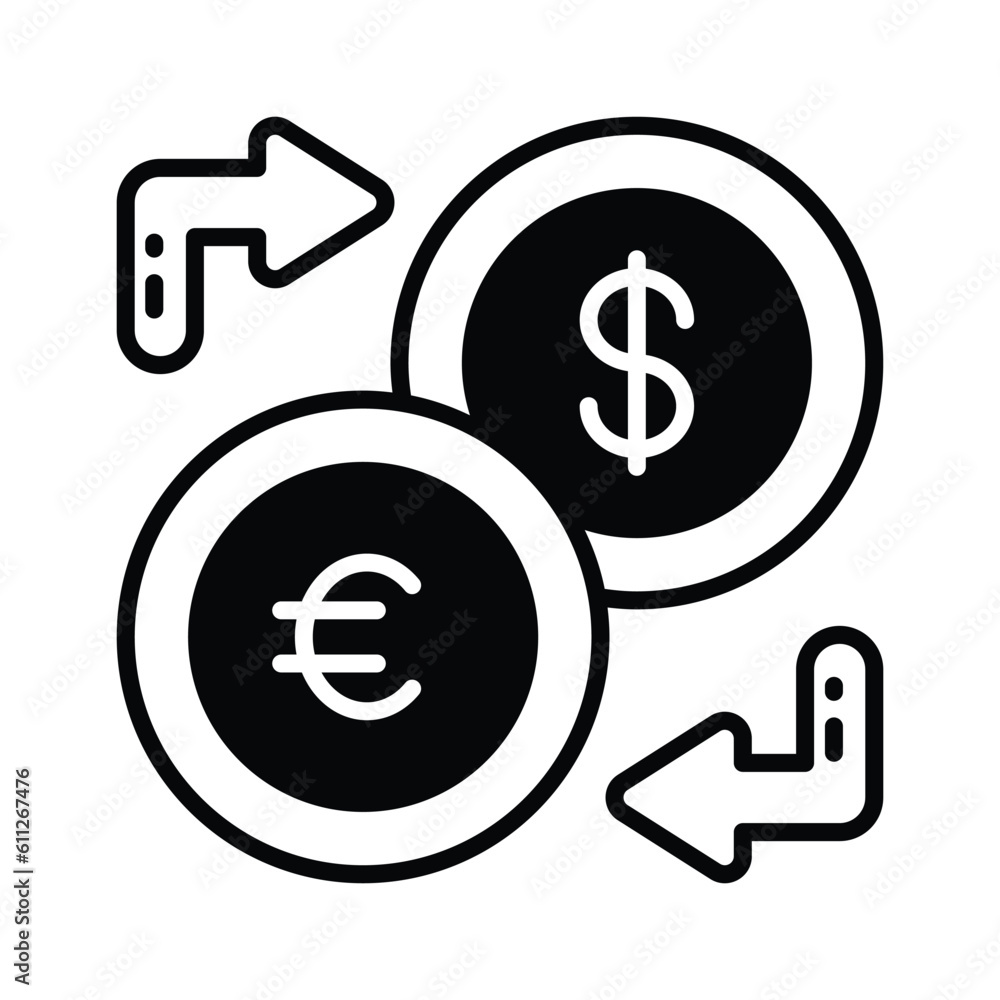 A skillfully crafted vector of currency exchange in trendy style, unique money exchange icon A skillfully crafted vector of currency exchange in trendy style, unique money exchange icon