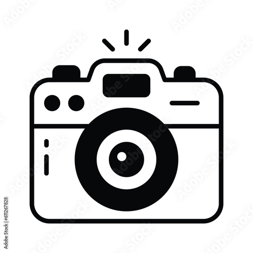 Camera vector design in modern and trendy style, photography device icon