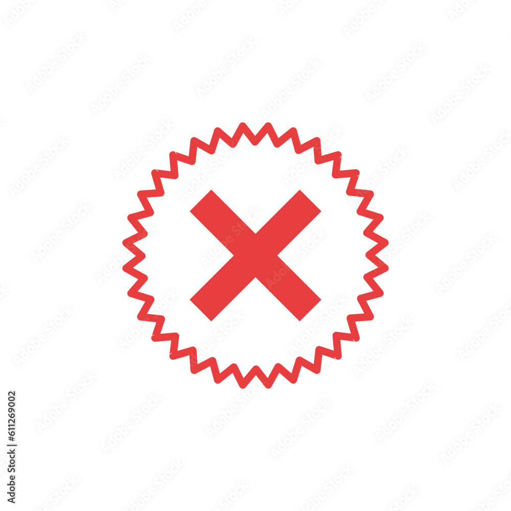 Obraz premium Cross Sign Cancel Denial Icon Vector