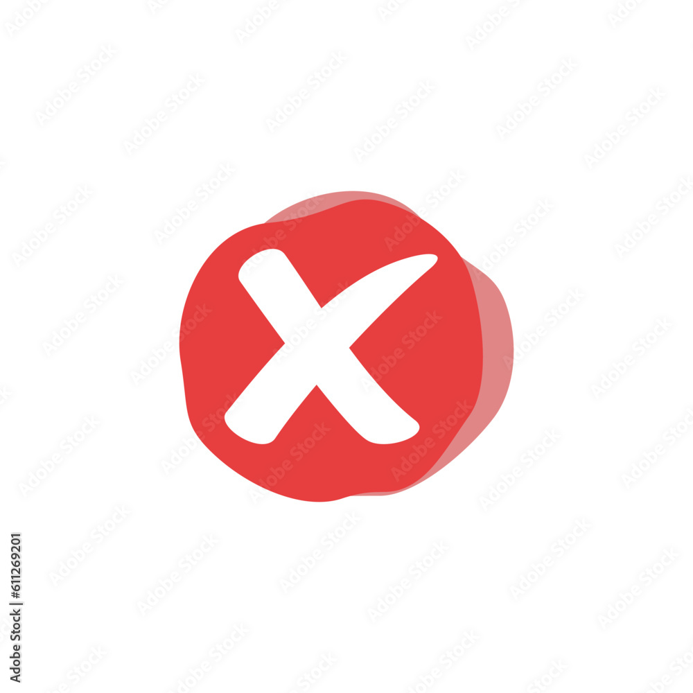 Obraz premium Cross Sign Cancel Denial Icon Vector