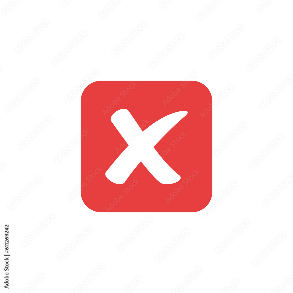 Fototapeta premium Cross Sign Cancel Denial Icon Vector