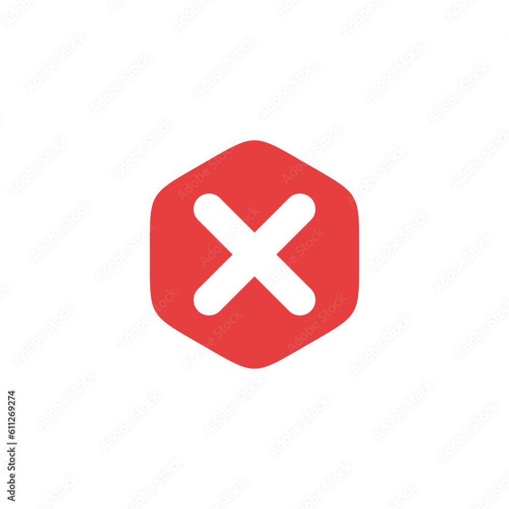 Cross Sign Cancel Denial Icon Vector Cross Sign Cancel Denial Icon Vector