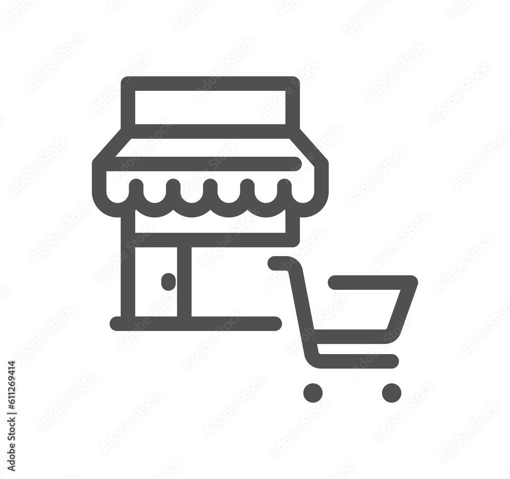 Shop management related icon outline and linear symbol. Shop management related icon outline and linear symbol.