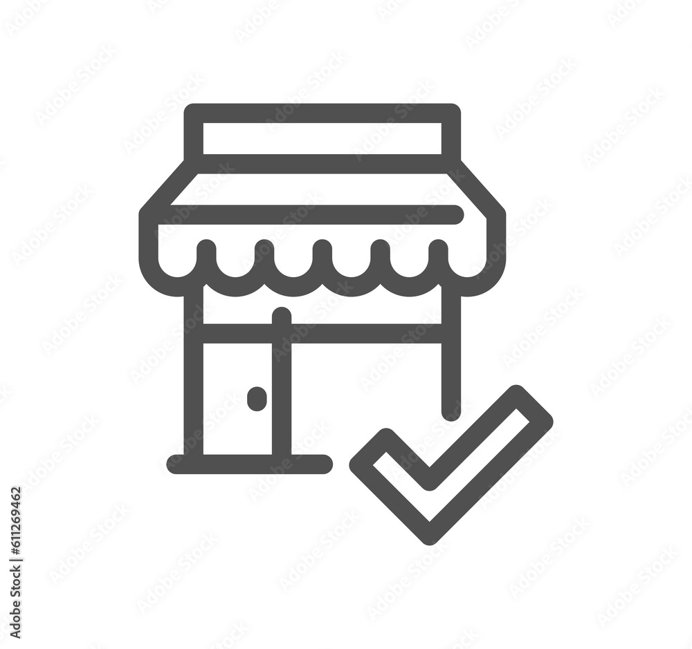 Shop management related icon outline and linear symbol. Shop management related icon outline and linear symbol.