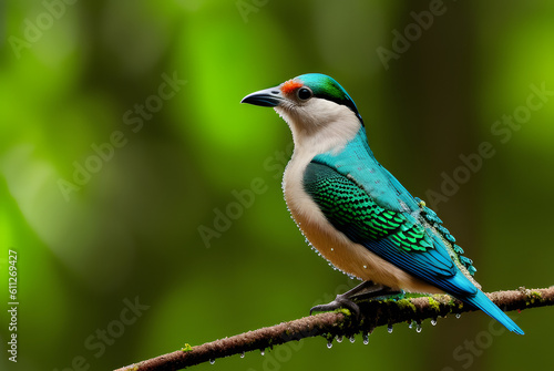Nymphenpitta sitting on a branch