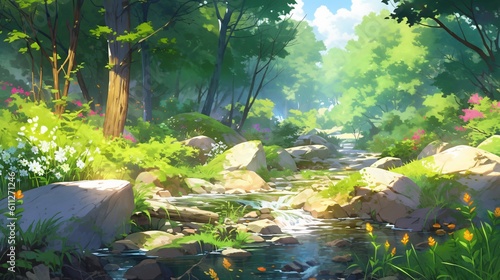 LOFI landscape in anime manga style, background illustration