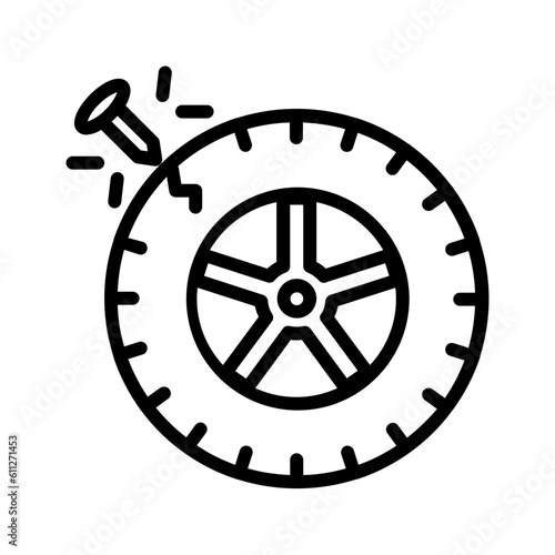 Black line icon for Puncture