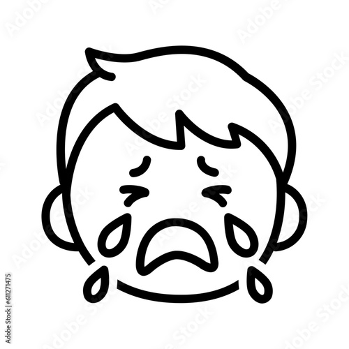 Black line icon for Tears