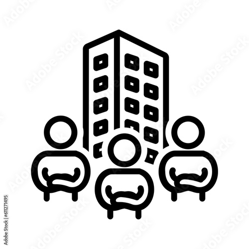 Black line icon for Association