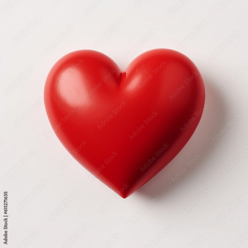 Red heart on a white background, Generative AI Red heart on a white background, Generative AI