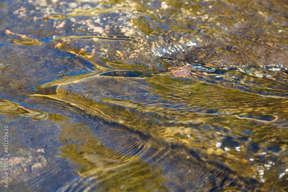 flow of water and spray from a stone flow of water and spray from a stone