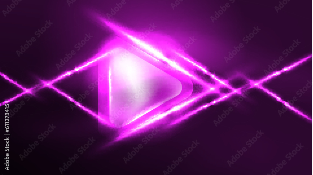 Techno neon triangles with light effects in the dark Techno neon triangles with light effects in the dark