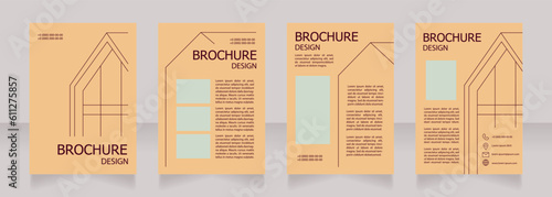 Simple technology to build house blank brochure design. Template set with copy space for text. Premade corporate reports collection. Editable 4 paper pages. Tahoma, Myriad Pro fonts used