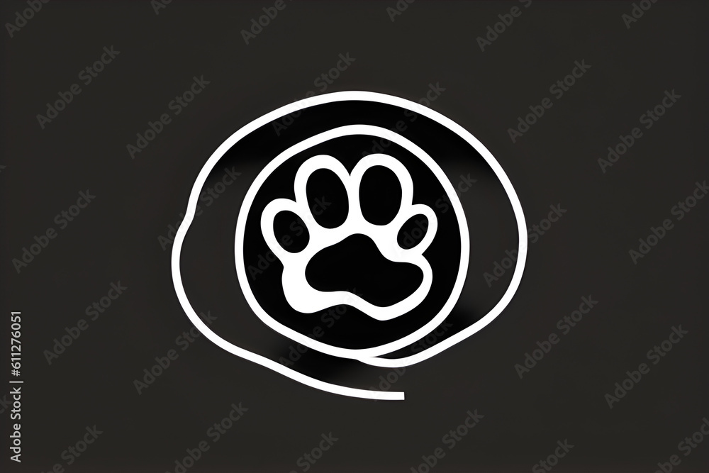 dog paw print basic flat logo. (AI-generated fictional illustration)
dog paw print basic flat logo. (AI-generated fictional illustration)