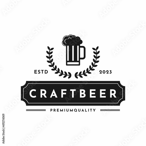 Vintage retro craft beer logo design idea