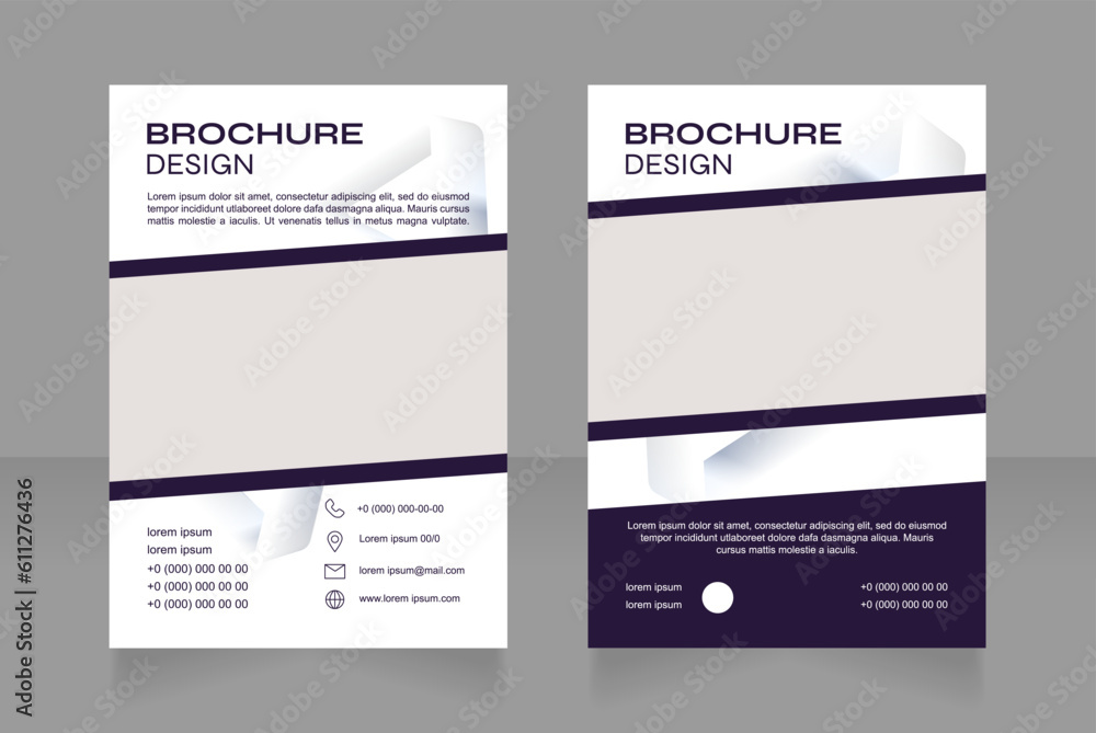 Biotechnology research centre blank brochure design. Template set with copy space for text. Premade corporate reports collection. Editable 2 paper pages. Syne Bold, Arial Regular fonts used