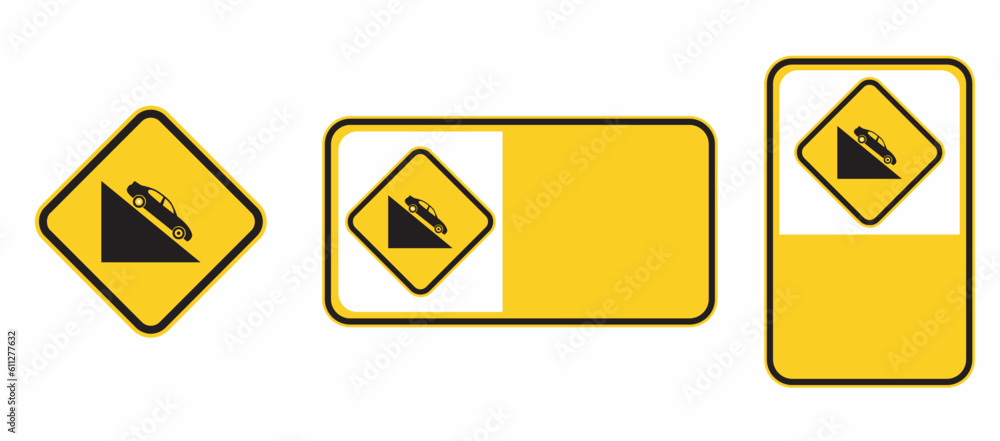 vector traffic signs uphill and downhill vector traffic signs uphill and downhill