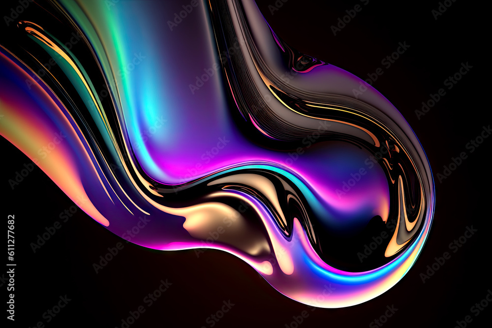Obraz premium Iridescent fluid abstract wallpaper 