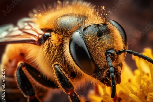 Bee closeup eyes. Generate Ai