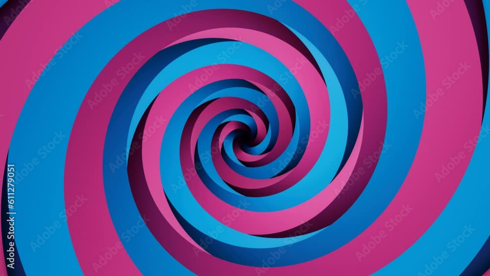 Colored cartooon hypnosis visualization concept - endless spiral, looped video Colored cartooon hypnosis visualization concept - endless spiral, looped video