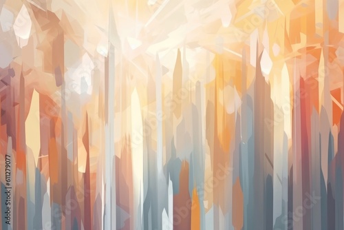 The soft pastel abstract illustration with glowing light and sun rays is perfect for a background in light gray  amber and more.  Illustration  Generative AI 
