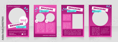 Special offers announcement blank brochure design. Template set with copy space for text. Premade corporate reports collection. Editable 4 paper pages. Raleway Black, Nunito Regular fonts used