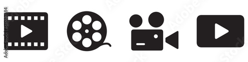 Free Download Video camera icons set. Camera icon in flat style. Movie, cinema sign isolated on white background. Vector illustration.EPS 10 - GFXLoad
