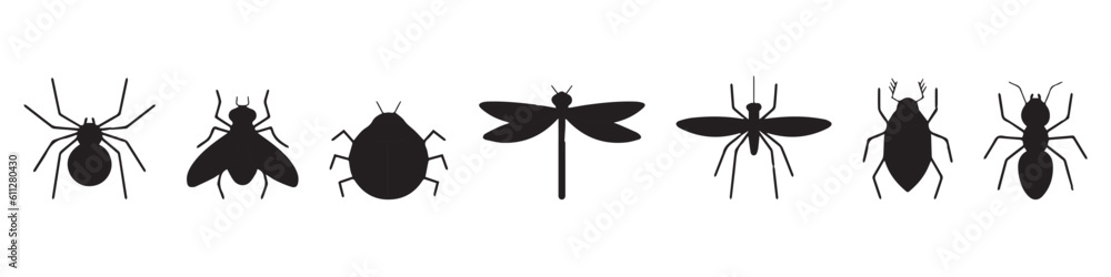 Pests and various insects set vector icons.EPS 10 Pests and various insects set vector icons.EPS 10