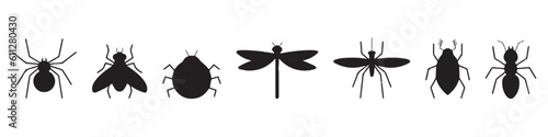 Pests and various insects set vector icons.EPS 10