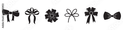 Set of graphical decorative bows.EPS 10