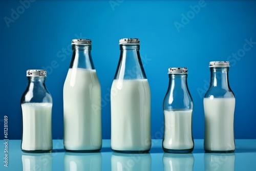 Glass bottle milk. Generate Ai