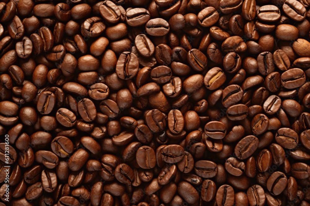 Naklejka premium Coffee Beans Background Wallpaper Texture, Espresso Latte Cappuccino Coffee Ground Bean Image