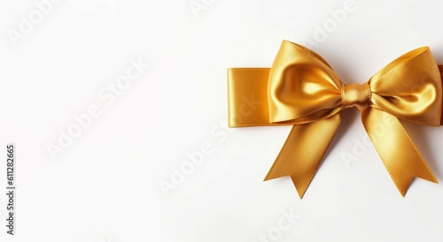 Golden ribbon banner. Generate Ai
