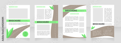 Hybrid vehicles blank brochure design. Template set with copy space for text. Premade corporate reports collection. Editable 4 paper pages. Barlow Black, Thin, Nunito Light fonts used