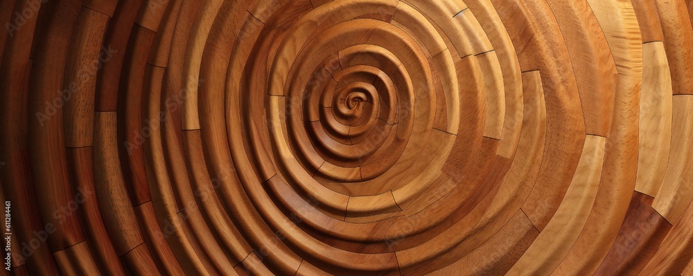 Fototapeta premium Abstract spiral wood background Generative AI
