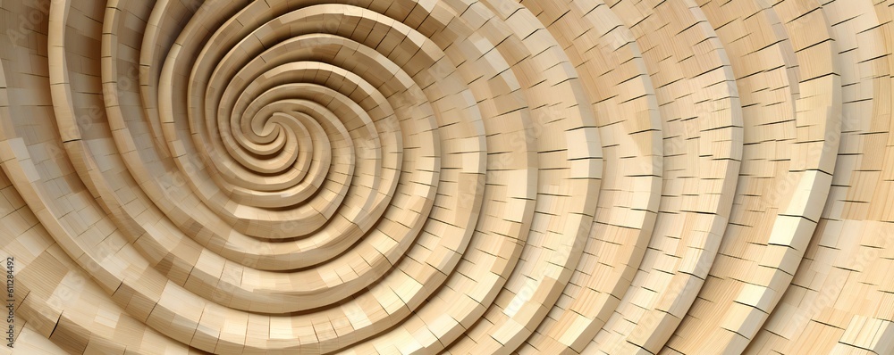 Fototapeta premium Abstract spiral wood background Generative AI