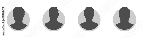 Default anonymous user portrait vector illustrations. User flat vector designs