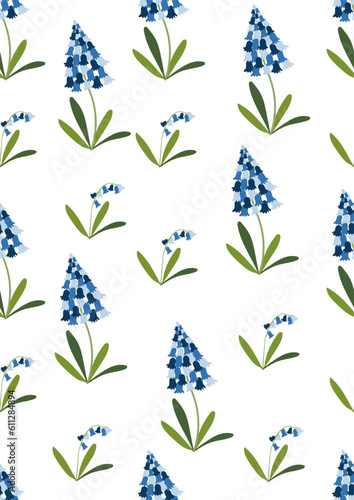 seamless pattern with common Bluebell background.Eps 10 vector.