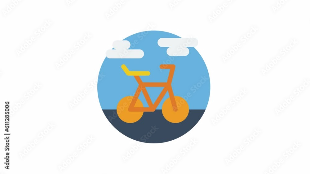 Bicycle, Transportation animated icon on transparent background.
Bicycle, Transportation animated icon on transparent background.