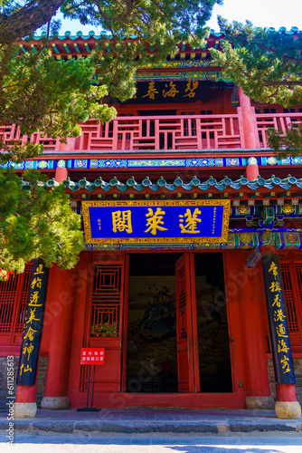 Summer scenery of Penglai Pavilion in Yantai, Shandong province