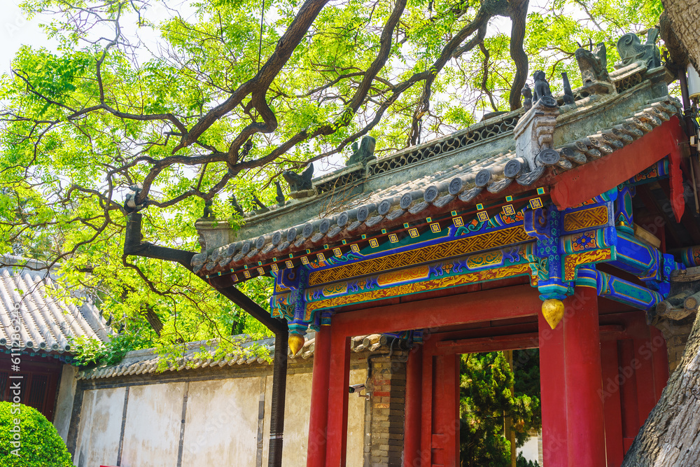 Summer scenery of Shandong Yantai Penglai Pavilion scenic area, Tianhou Palace Summer scenery of Shandong Yantai Penglai Pavilion scenic area, Tianhou Palace