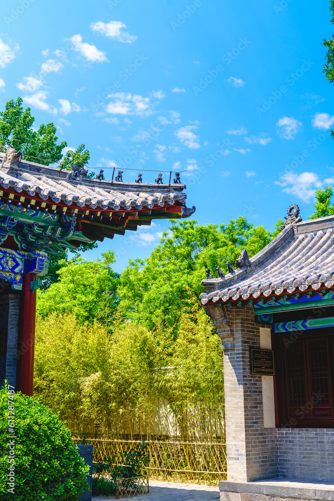 Scenery of Sanguan Temple in Penglai Pavilion Scenic Area, Penglai District, Yantai, Shandong