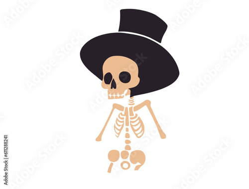 skull with a hat