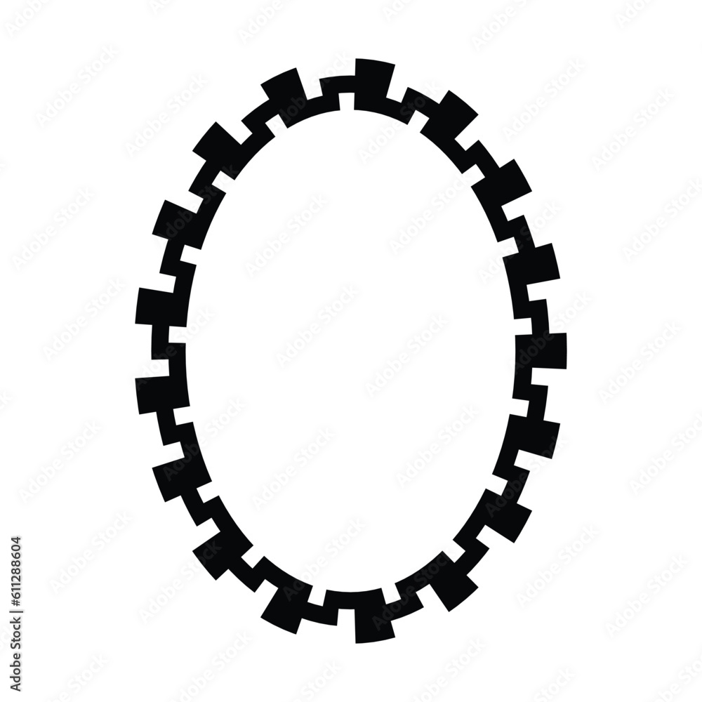 Oval frame round border design shape icon for decorative vintage doodle element for design in vector illustration Oval frame round border design shape icon for decorative vintage doodle element for design in vector illustration