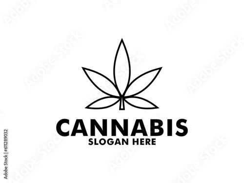 Cannabis leaf logo design. Hemp or Cannabis modern logo vector template
